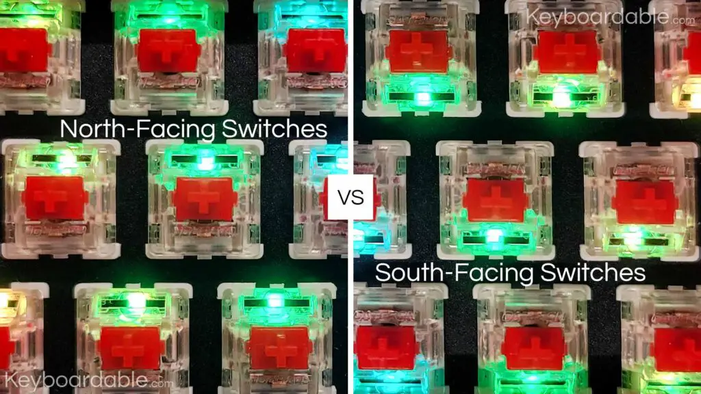 This image shows North-facing Switches side by side with South-Facing Switches