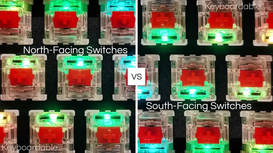 This image shows North-facing Switches side by side with South-Facing Switches